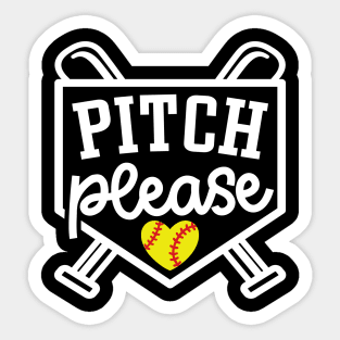 Pitch Please Softball Player Mom Cute Funny Sticker